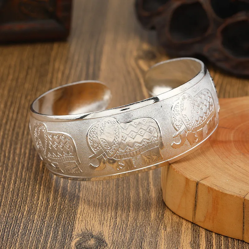 Wholesale Vintage Ethnic Style Miao Silver Bracelet