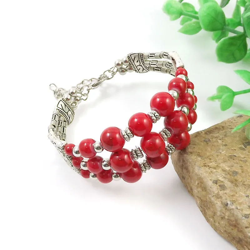 Wholesale Vintage Fashion Silver Bead Bracelet