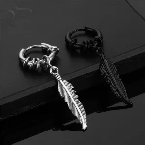 Wholesale Vintage Feathers Stainless Steel Earrings