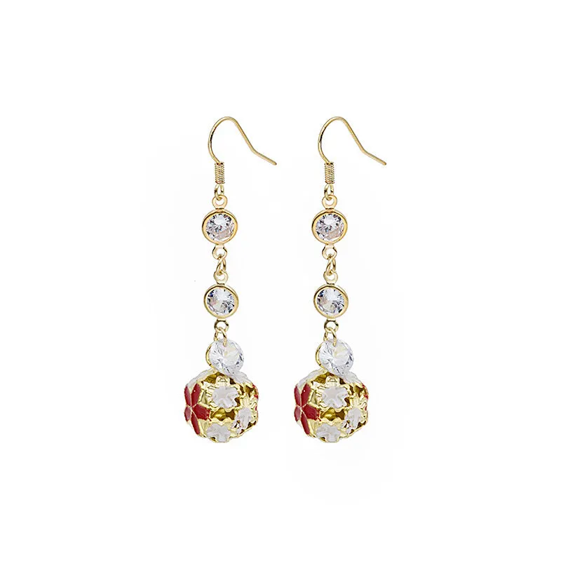 Wholesale Vintage Flower Openwork Alloy Earrings
