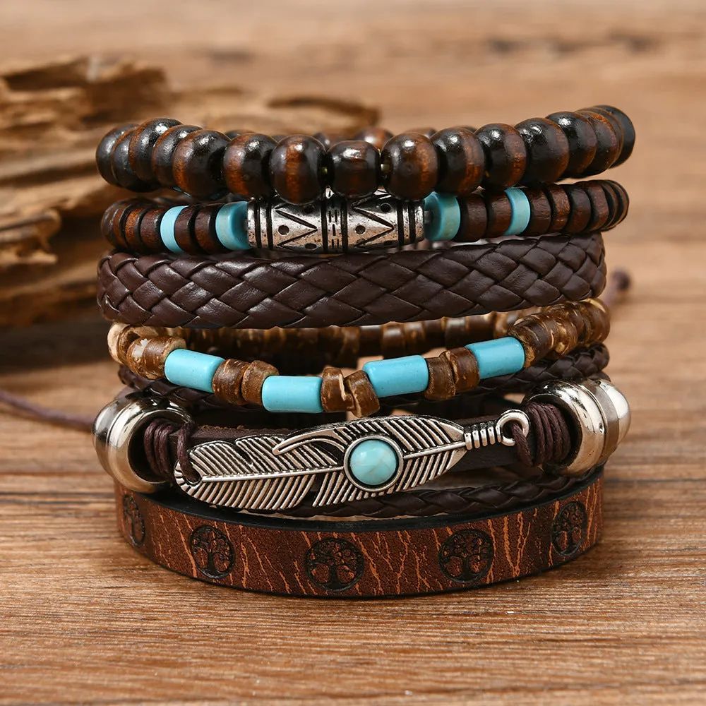 Wholesale Vintage Flower Peacock Feather Heart Shape Wooden Beads