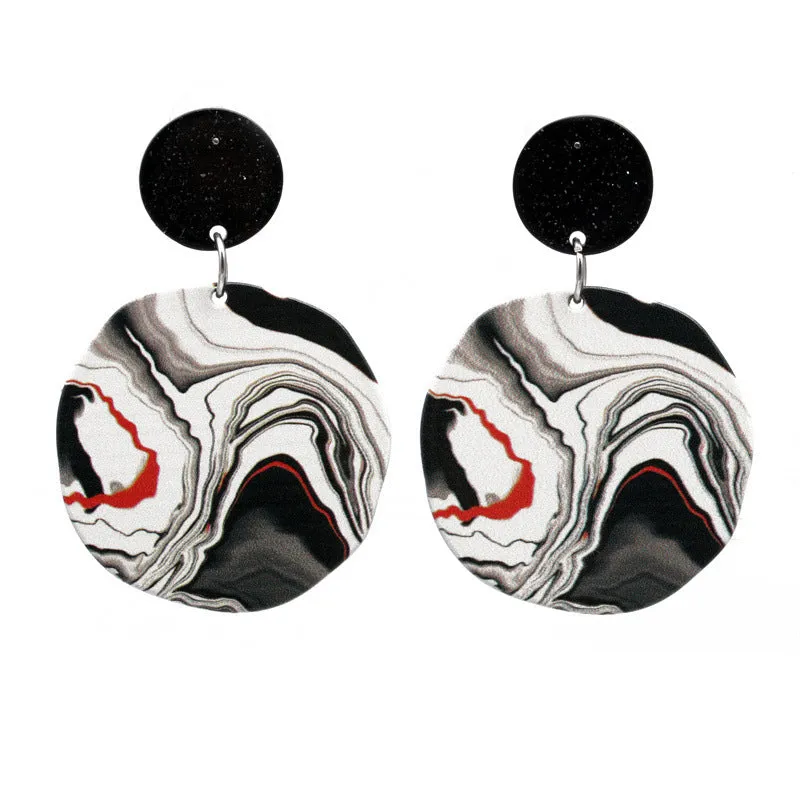 Wholesale Vintage Flowers Silver Plated Acrylic Earrings