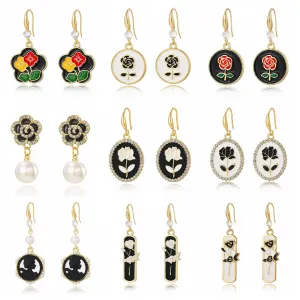 Wholesale Vintage French Rose Earrings