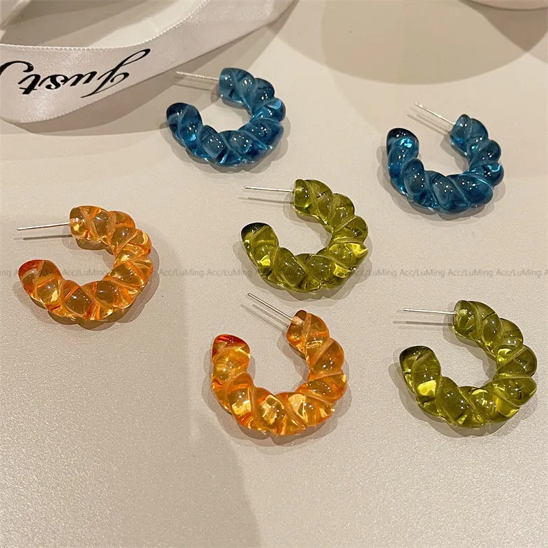 Wholesale Vintage Gentle Glass Hoop Earrings