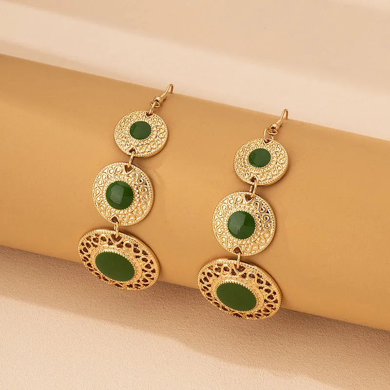 Wholesale Vintage Geometric Drip Alloy Earrings