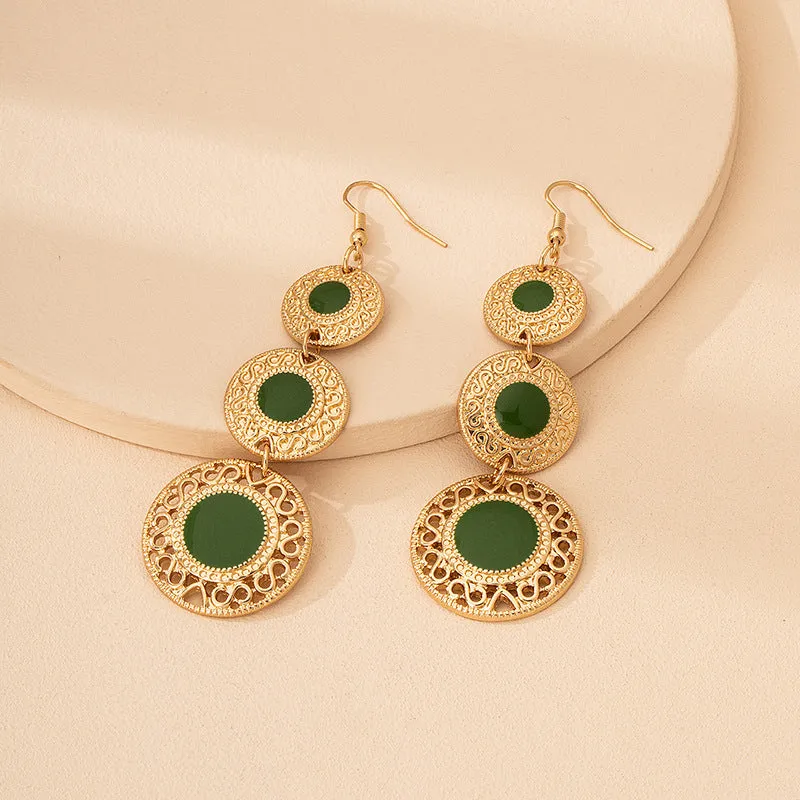 Wholesale Vintage Geometric Drip Alloy Earrings