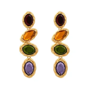 Wholesale Vintage Geometric Glass Crystal Earrings