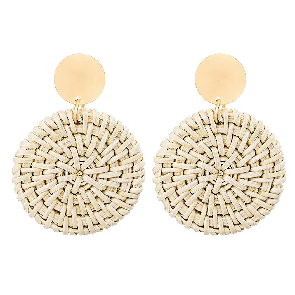 Wholesale Vintage Geometric Vines Wood Earrings