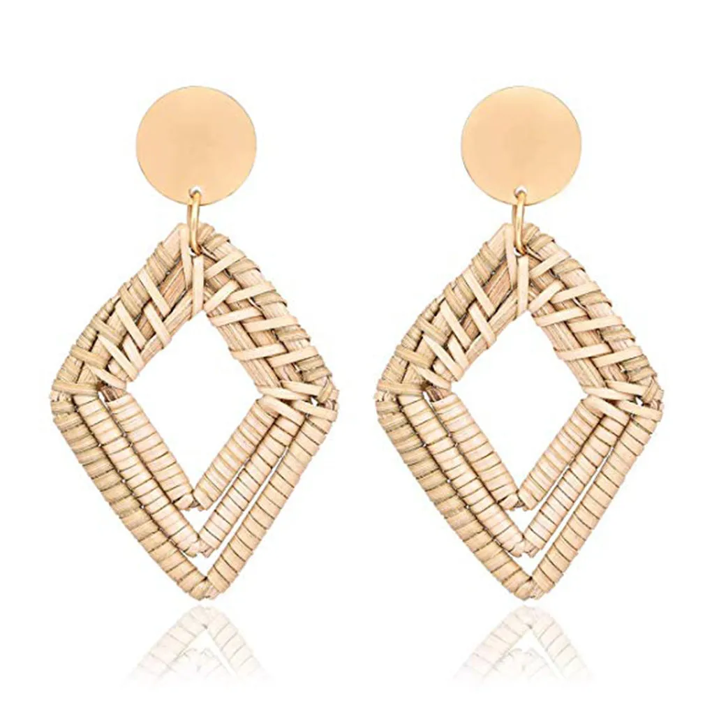 Wholesale Vintage Geometric Vines Wood Earrings