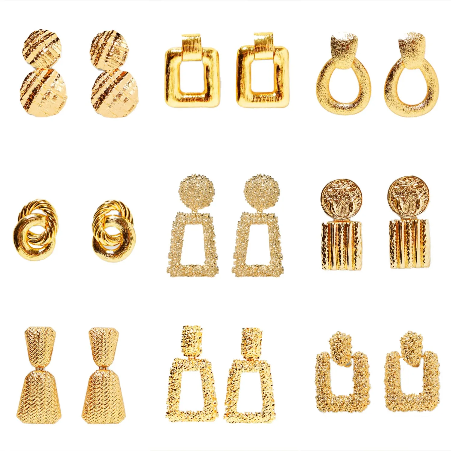 Wholesale Vintage Geometry Alloy Earrings