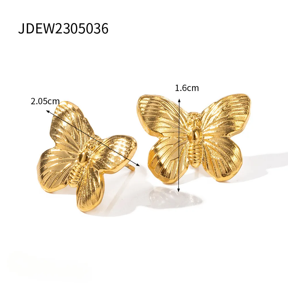 Wholesale Vintage Gold Butterfly Stainless Steel Bracelet Set