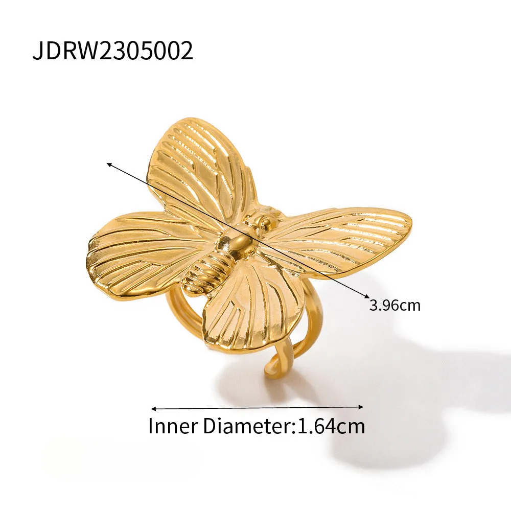 Wholesale Vintage Gold Butterfly Stainless Steel Bracelet Set