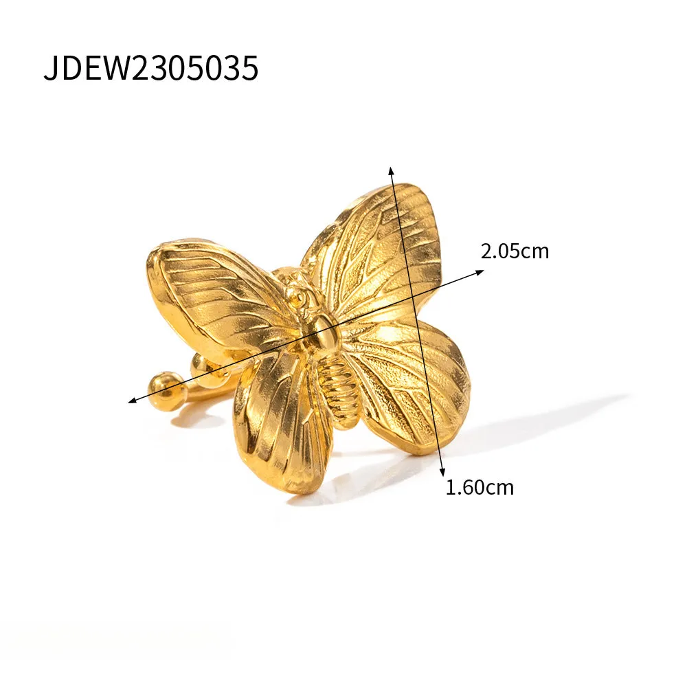 Wholesale Vintage Gold Butterfly Stainless Steel Bracelet Set