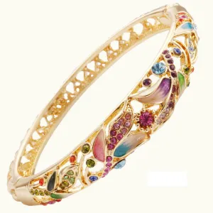 Wholesale Vintage hollow gold-plated colorful bracelet