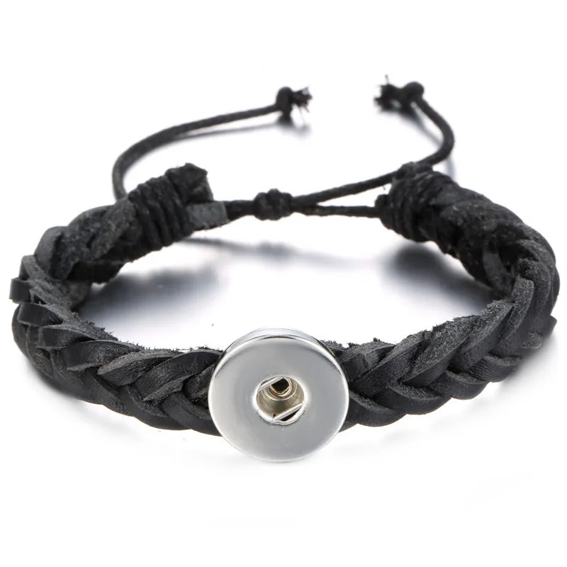 Wholesale Vintage Leather DIY Snap Bracelet