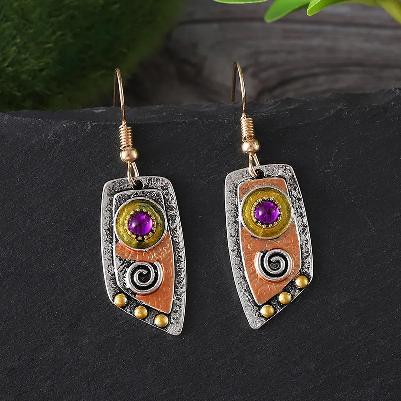 Wholesale Vintage Leather Pattern Earrings