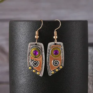 Wholesale Vintage Leather Pattern Earrings