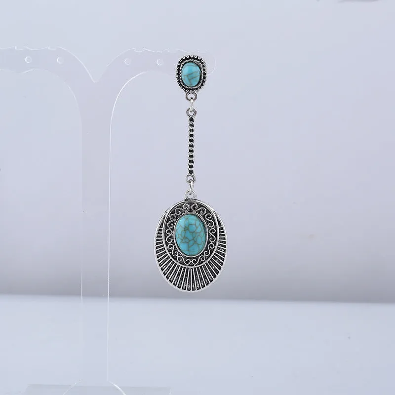 Wholesale Vintage Long Turquoise Alloy Ear Studs