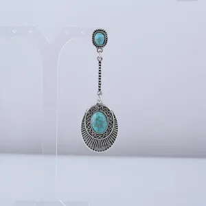 Wholesale Vintage Long Turquoise Alloy Ear Studs