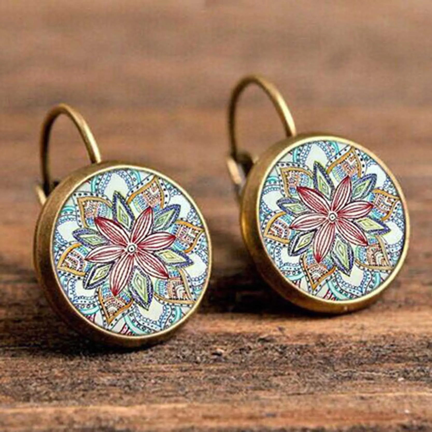 Wholesale Vintage Mandala Alloy Earrings