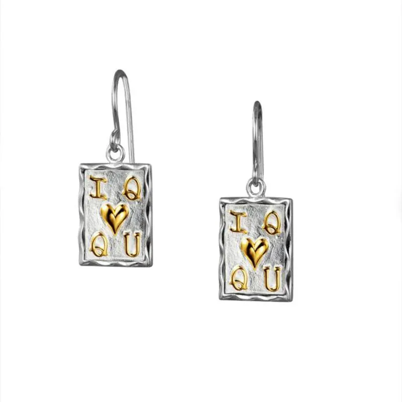 Wholesale Vintage Oil Dripping Poker Alloy Earrings