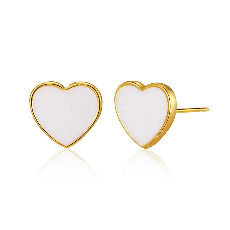 Wholesale Vintage Oil Dripping Series Peach Heart Irregular Earrings
