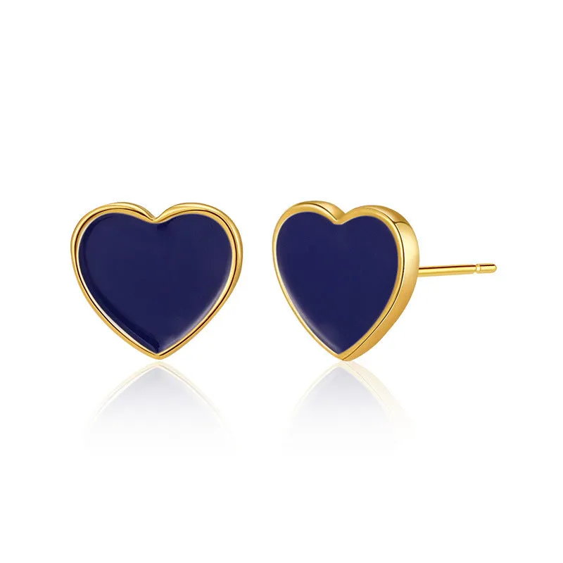 Wholesale Vintage Oil Dripping Series Peach Heart Irregular Earrings