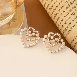 Wholesale Vintage Pearl Heart Earrings
