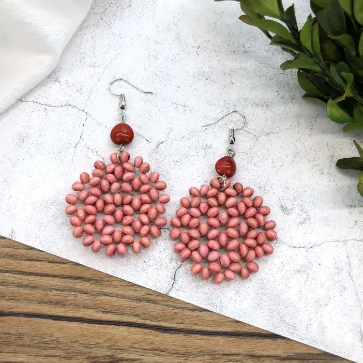 Wholesale Vintage Rattan Weaving Handmade Bohemian Earrings