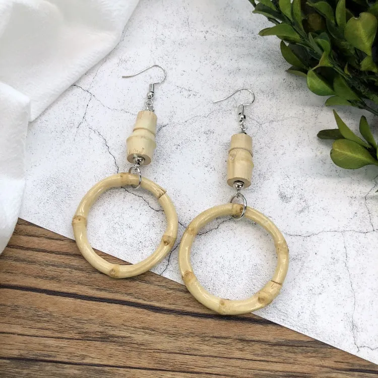 Wholesale Vintage Rattan Weaving Handmade Bohemian Earrings