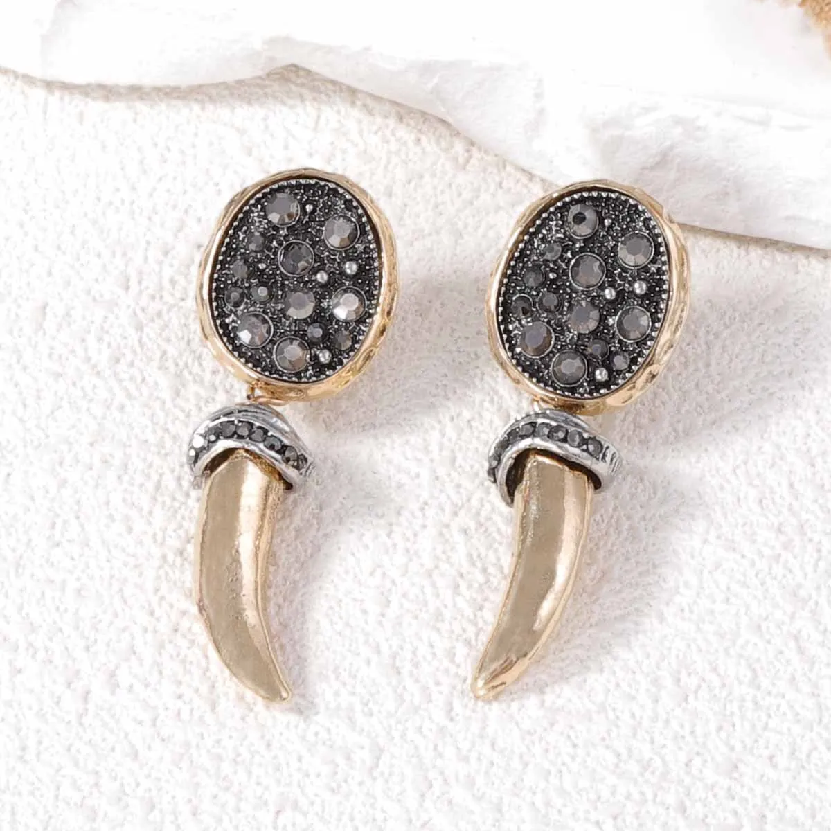Wholesale Vintage shiny animal horn earrings