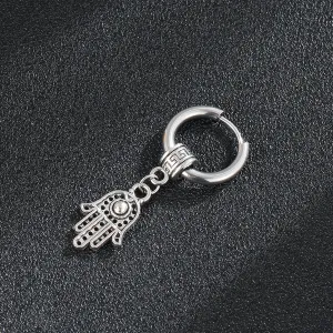 Wholesale Vintage Stainless Steel Coil Punk Palm Earrings