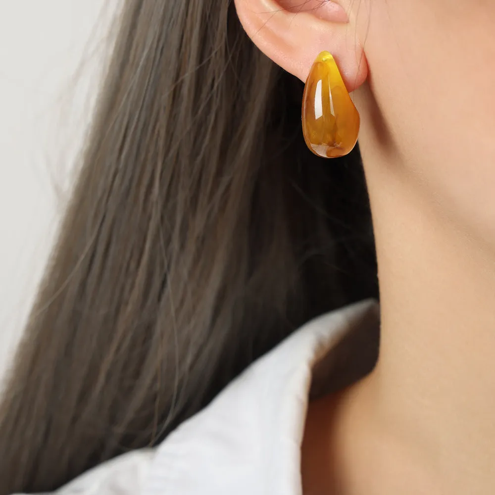 Wholesale Vintage Tear Drop Shaped Resin Earrings