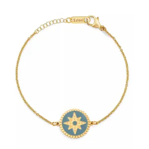 Wholesale Vintage Textured Titanium Steel Round Pendant Bracelet