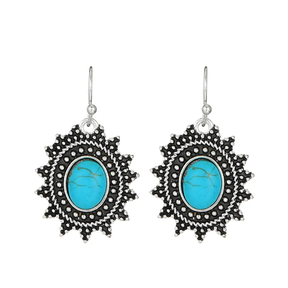 Wholesale Vintage Turquoise Alloy Earrings