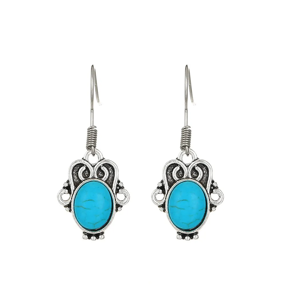 Wholesale Vintage Turquoise Alloy Earrings