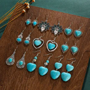 Wholesale Vintage Turquoise Alloy Earrings