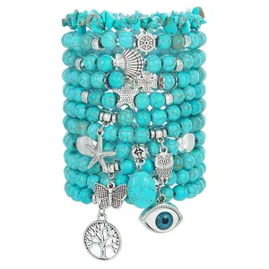 Wholesale Vintage Turquoise Cross Starfish Turtle Bracelet