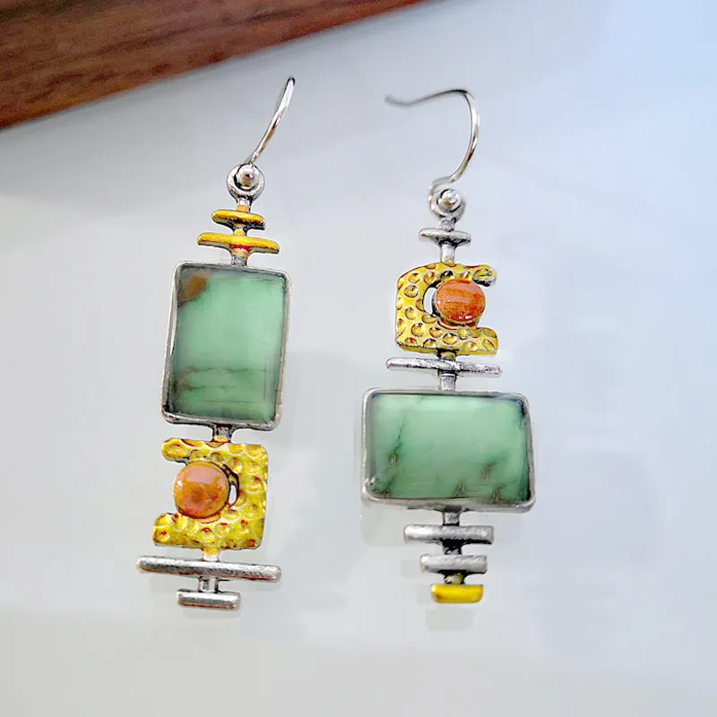 Wholesale Vintage Turquoise Metal Earrings