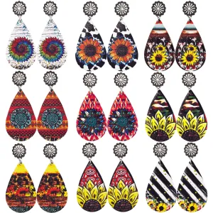 Wholesale Vintage Western Cowboy Leather Earrings