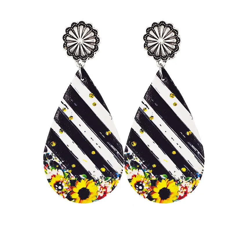 Wholesale Vintage Western Cowboy Leather Earrings