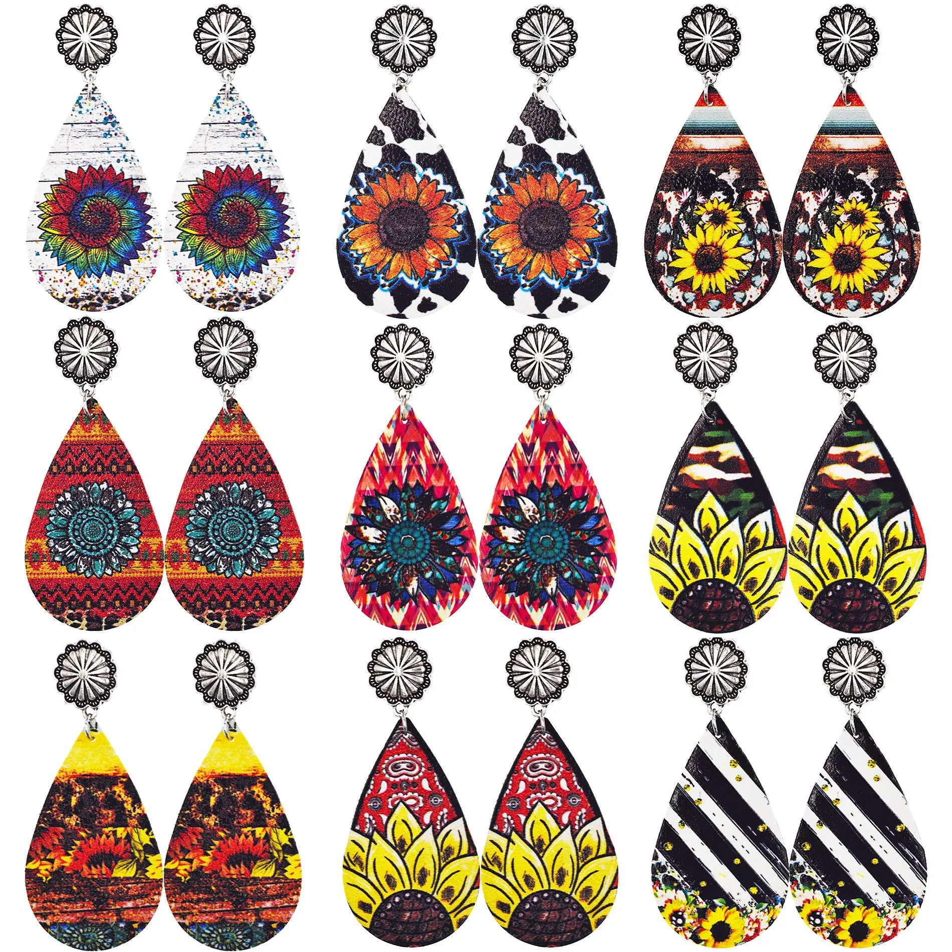 Wholesale Vintage Western Cowboy Leather Earrings