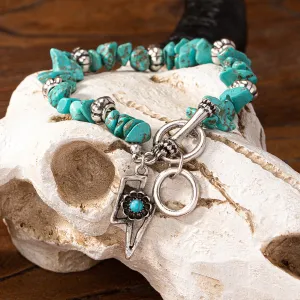 Wholesale Vintage Western Style Bull Head Turquoise Bracelet