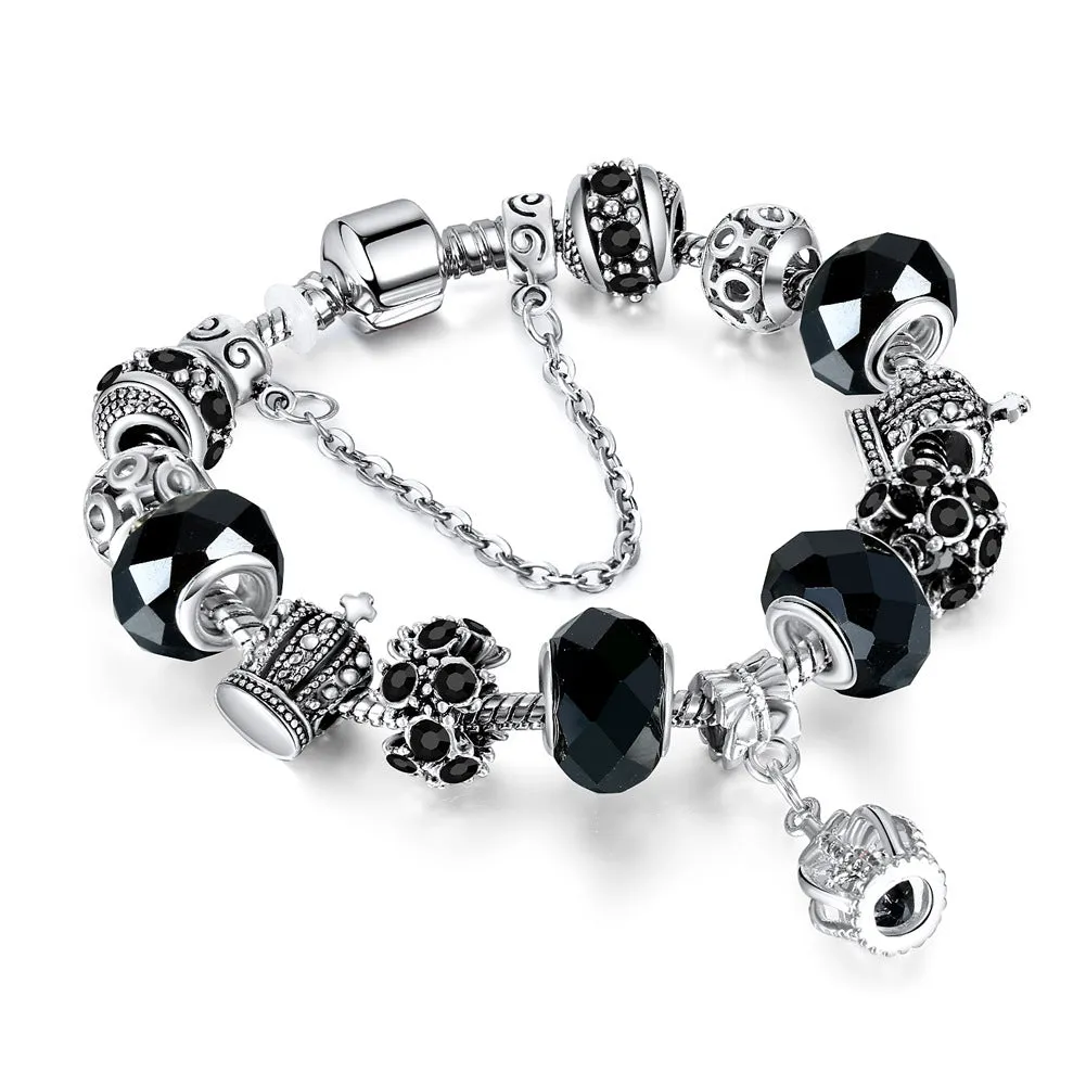 Wholesale Water Diamond Crown Pendant with Diamond Alloy Bracelets