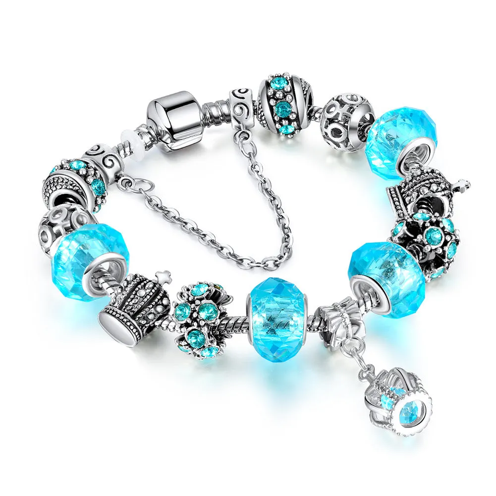 Wholesale Water Diamond Crown Pendant with Diamond Alloy Bracelets