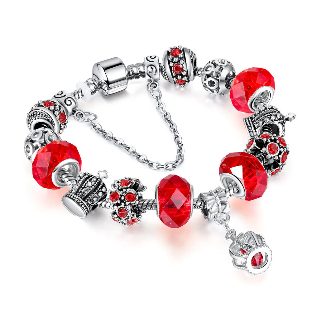 Wholesale Water Diamond Crown Pendant with Diamond Alloy Bracelets
