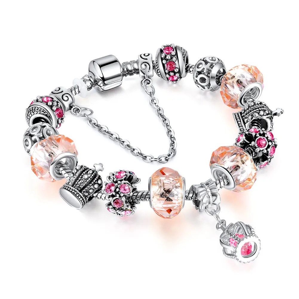 Wholesale Water Diamond Crown Pendant with Diamond Alloy Bracelets