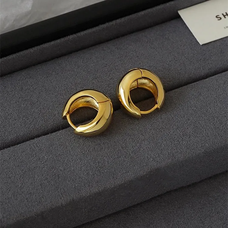 Wholesale water drop hoop light luxury high-end new plain hoop unique earrings