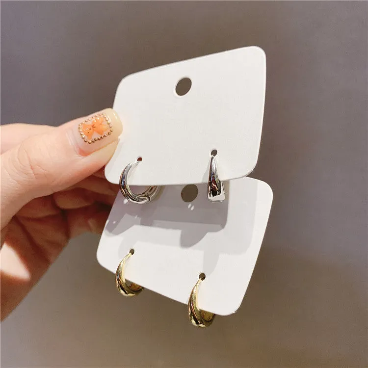 Wholesale water drop hoop light luxury high-end new plain hoop unique earrings