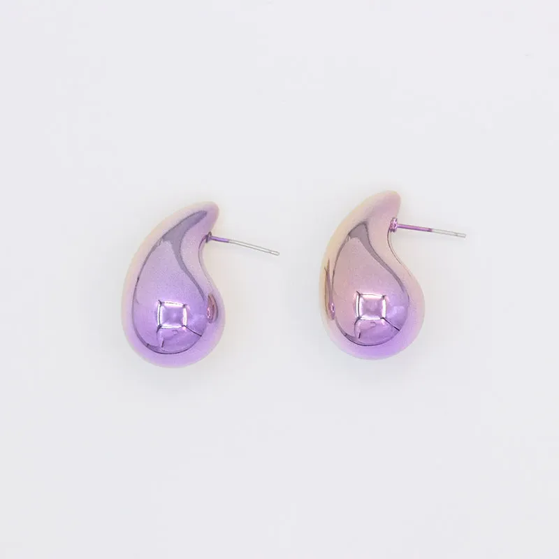 Wholesale Water Droplet Electroplated Acrylic Earrings